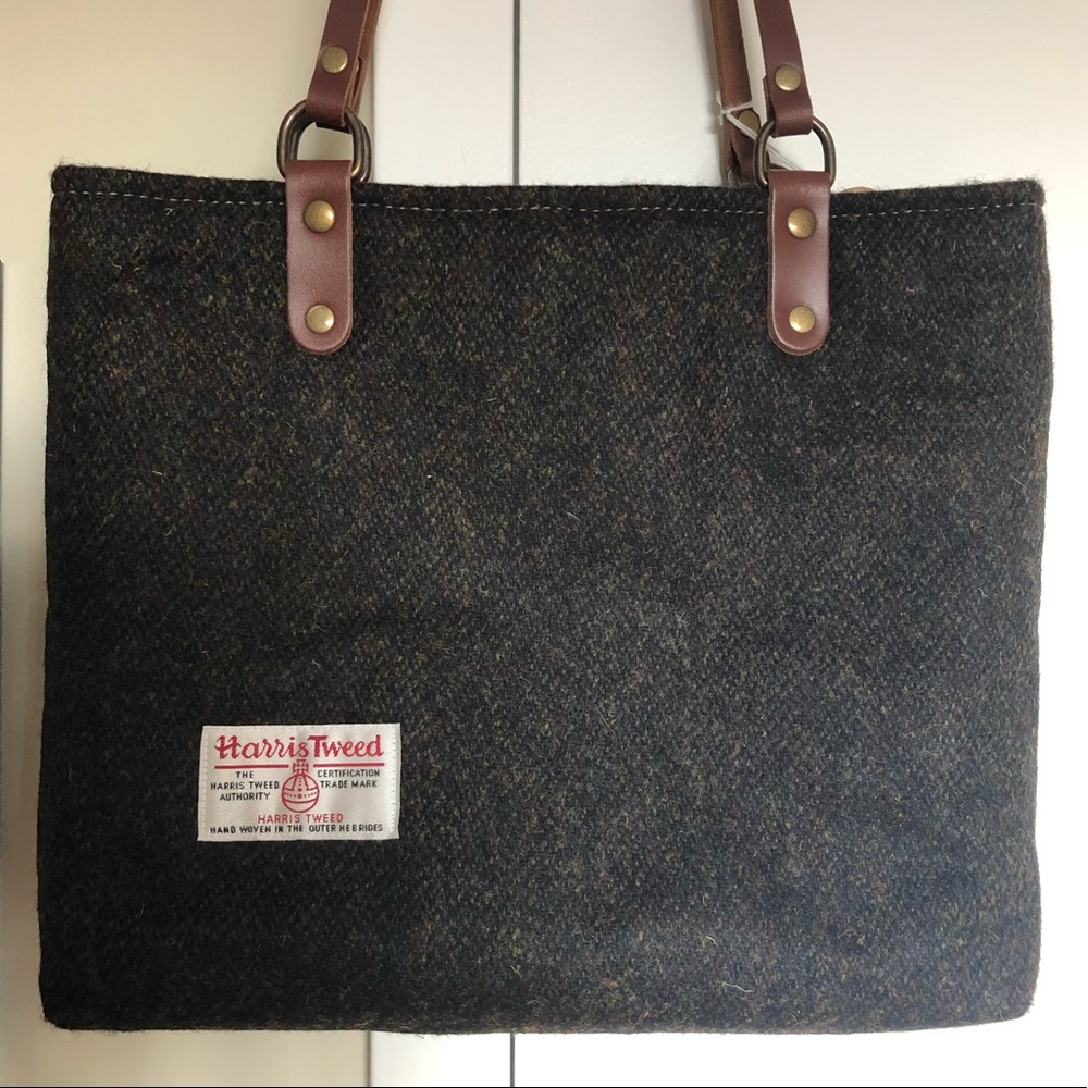Harris Tweed Brown Barleycorn Small Tote